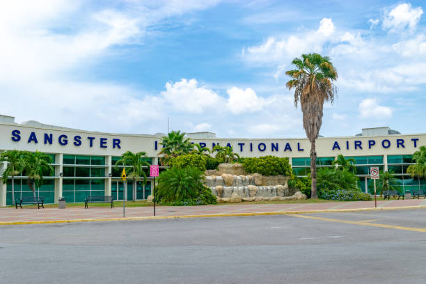 Montego Bay, Jamaica - June 06 2015: The Sangster International Airport in Montego Bay, Jamaica